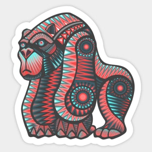 Mexican gorila hand drawn vector illustration Sticker